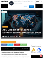 Abu Dhabi Set to Launch Dirham-Backed Stablecoin Soon | Live Bitcoin News