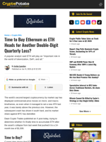 Time to Buy Ethereum as ETH Heads for Another Double-Digit Quarterly Loss?