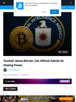 'Excited' About Bitcoin: CIA Official Admits Its Staying Power