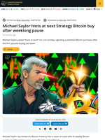 Michael Saylor Hints at Return to Weekly Bitcoin Purchases