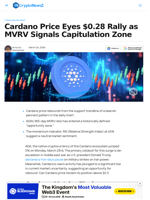 Cardano Price Aims $0.28 Rally as MVRV Signals Capitulation