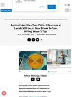 Analyst Identifies Two Critical Resistance Levels XRP Must Now Break Before Hitting Wave 3 Top