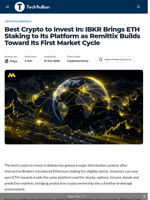 Best Crypto to Invest In: IBKR Brings ETH Staking to Its Platform as Remittix Builds Toward Its First Market Cycle - TechBullion