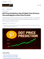 DOT Price Prediction: Sub-$1 Slide Tests Extreme Oversold Signals as Buy Flow Persists - Blockchain.News