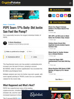 PEPE Soars 17% Daily: Did Justin Sun Fuel the Pump?