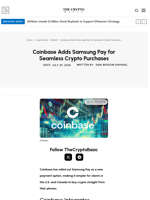 Coinbase Adds Samsung Pay for Seamless Crypto Purchases