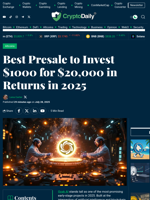 Best Presale to Invest $1000 for $20,000 in Returns in 2025 - Crypto Daily