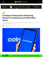 Coinbase Criticized for Restoring Durant’s Locked Account