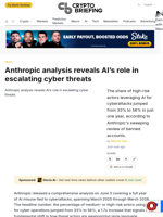 Anthropic analysis reveals AI's role in escalating cyber threats