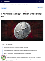 Is XRP Price Facing $45 Million Whale Dump Risk?