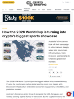 How the 2026 World Cup is turning into crypto's biggest sports showcase