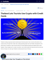 Thailand Lets Tourists Use Crypto with Credit Cards