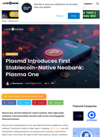 Plasma Introduces First Stablecoin-Native Neobank: Plasma One | Live Bitcoin News