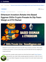 Ethereum Investors Rotate Into Based Eggman $GGs Crypto Presale As Dip Fears Weigh on ETH Market