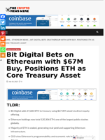 Bit Digital Bets on Ethereum with $67M Buy, Positions ETH as Core Treasury Asset - The Crypto News Wire
