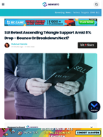 SUI Retest Key Support Amid 8% Drop – Bounce Or Breakdown?