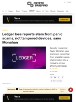 Ledger loss reports stem from panic scams, not tampered devices, says Monahan
