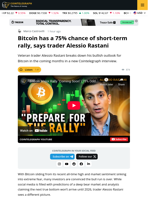 Bitcoin Has a 75% Chance of a Short-Term Rally, Says Trader Alessio Rastani