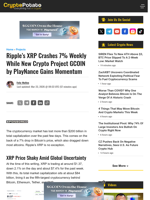 Ripple's XRP Crashes 7% Weekly While New Crypto Project GCOIN by PlayNance Gains Momentum