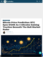 Bitcoin Price Prediction: BTC Eyes $120K As 3 Altcoins Gaining Traction Beneath The Bull Market Radar - TechBullion