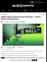 2026 AI Boom Stole Crypto’s IPO Year — Here’s What It Actually Cost