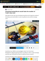 GameStop buying Bitcoin would ‘bake the noodles’ of TradFi: Swan exec
