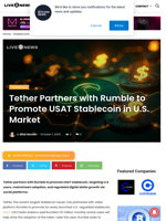 Tether Partners with Rumble to Promote USAT Stablecoin in U.S. Market | Live Bitcoin News
