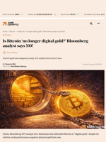Is Bitcoin ‘no longer digital gold?’ Bloomberg analyst says NO!  - AMBCrypto