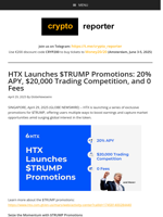 HTX Launches $TRUMP Promotions: 20% APY, $20,000 Trading Competition, and 0 Fees