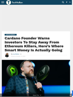 Cardano Founder Warns Investors To Stay Away From Ethereum Killers, Here’s Where Smart Money Is Actually Going - TechBullion