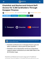 Chainlink and Mastercard Open New DeFi Access Channel