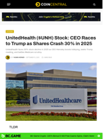 UnitedHealth ($UNH) Stock: CEO Races to Trump as Shares Crash 30% in 2025