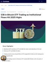 $3B in Bitcoin ETF Trading as Institutional Flows Hit 2025 Highs