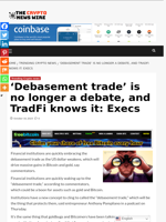‘Debasement trade’ is no longer a debate, and TradFi knows it: Execs - The Crypto News Wire