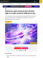 Ether Price Hits 23-week High: Will $46B Record Open Interest Send ETH to $3OK?