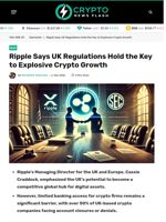 Ripple Says UK Regulations Hold the Key to Explosive Crypto Growth - Crypto News Flash