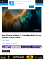 Best Altcoins to Watch as Trump Eyes Quick Crypto Win with Stablecoin Bill