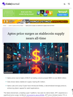 Aptos price surges as stablecoin supply nears all-time - CoinJournal