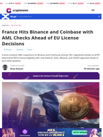 France Hits Binance and Coinbase with AML Checks Ahead of EU License Decisions
