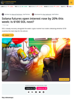 SOL Open Interest Jumps 20% As Traders Eye Rally To $100