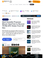 Mark Karpelès Proposes Bitcoin Hard Fork to Recover 79,956 BTC Stolen From Mt Gox – Bitcoin News