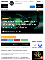 ADA Price Watch: Nexchain’s $3.4M Crypto Presale Raises Investor Confidence | Live Bitcoin News