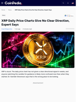 XRP Daily Price Charts Give No Clear Direction, Expert Says