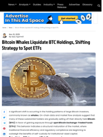 Bitcoin Whales Liquidate BTC Holdings, Shifting Strategy to Spot ETFs