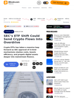 SEC’s ETF Shift Could Send Crypto Flows Into Overdrive – Regulation Bitcoin News