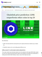 Chainlink price prediction: LINK outperforms other coins in top 20
