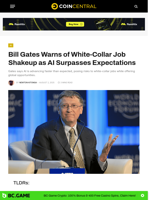 Bill Gates Warns of White-Collar Job Shakeup as AI Surpasses Expectations - CoinCentral