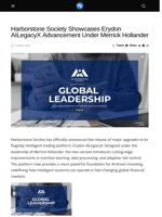 Harborstone Society Showcases Erydon AILegacyX Advancement Under Merrick Hollander - Visionary Financial