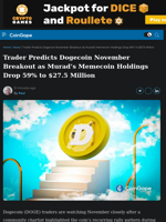 Trader Predicts Dogecoin Breakout as Murad’s Portfolio Drop