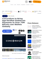 Concordium to Bring Age-Verified Stablecoin Payments to Over 75M Bitcoin.com Wallets Globally – Press release Bitcoin News